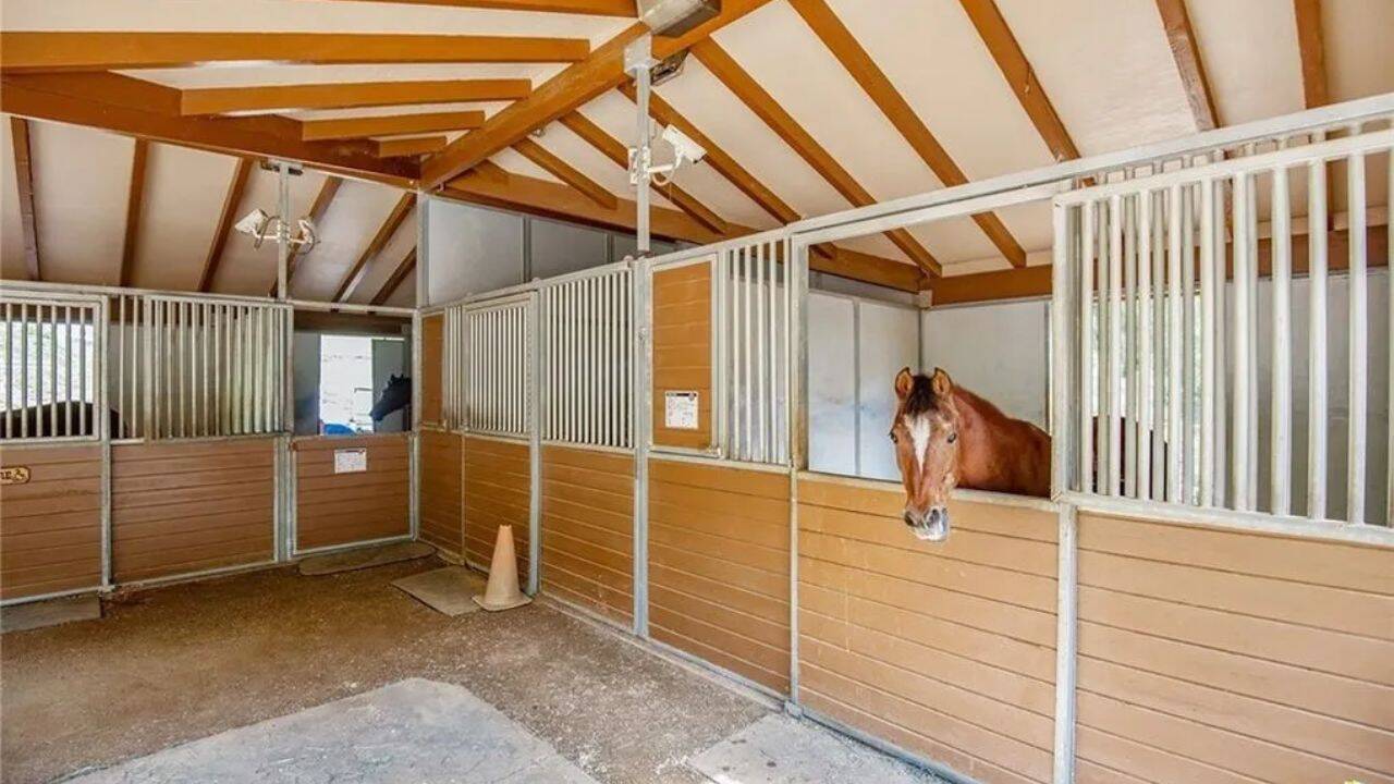 A four-stall stable stood across the road