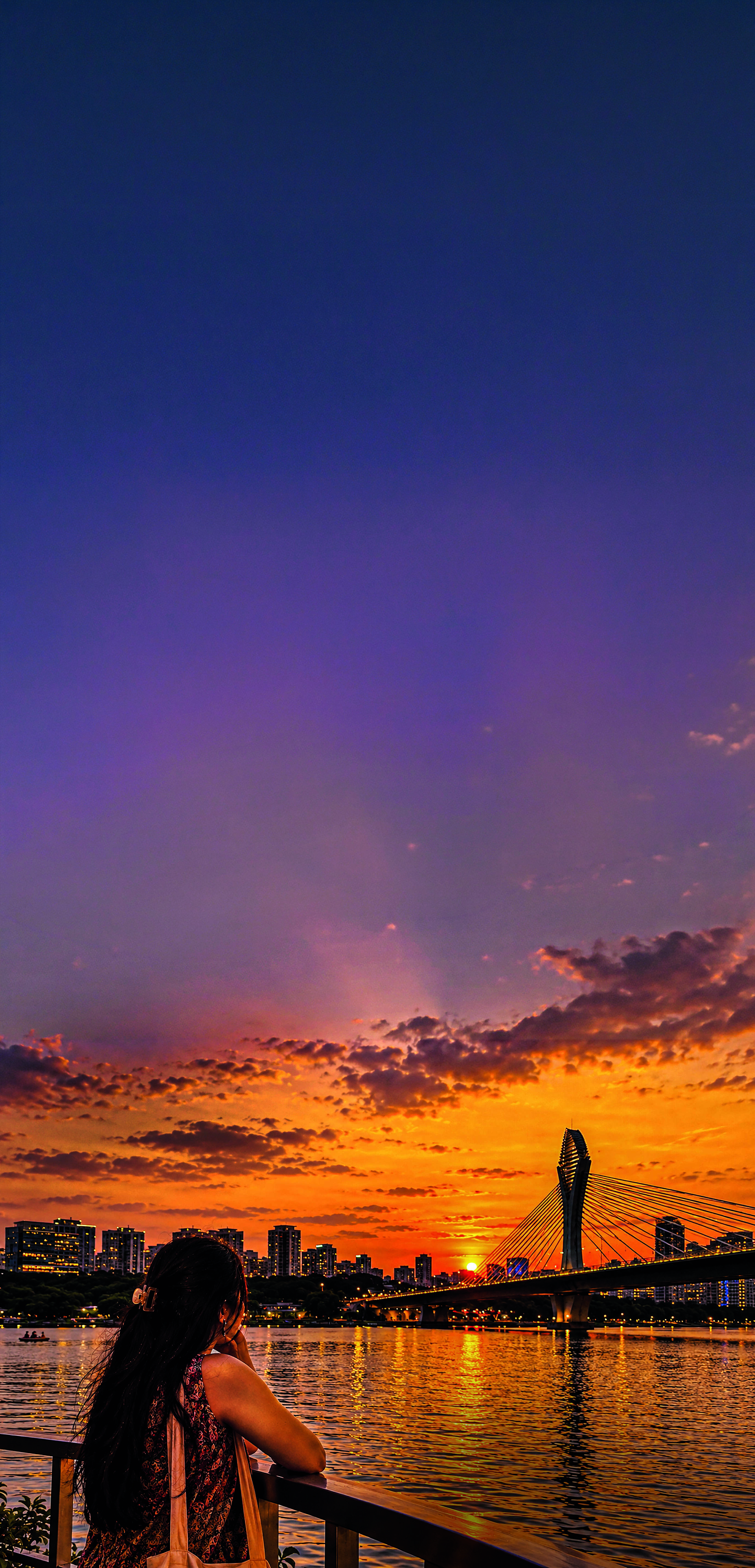 Sunset Cityscape with Bridge Views