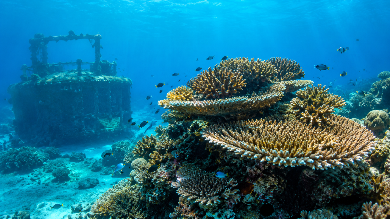 Fish, sharks and large corals were found thriving around Bikini Atoll<br>