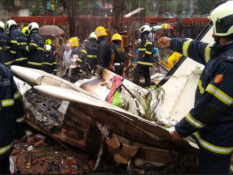 Mumbai plane crash Chartered plane crashes in Mumbai's Ghatkopar