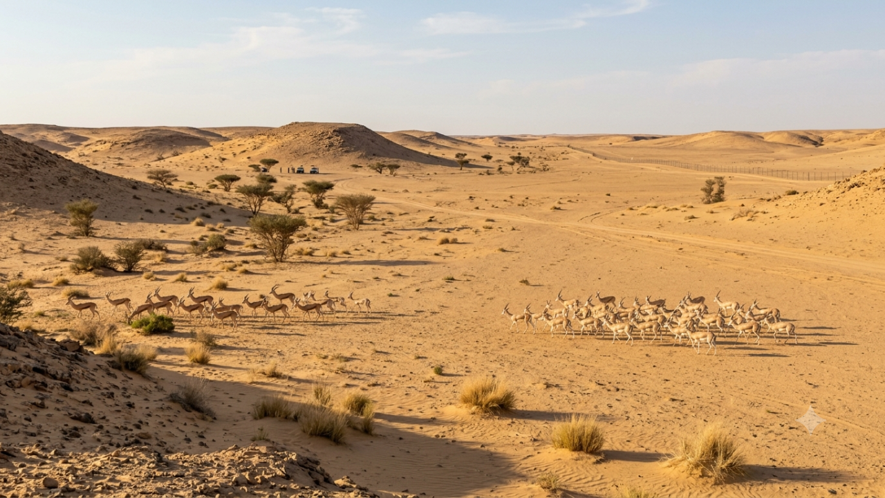 Camera traps revealed where the reintroduced gazelles settled 20 years later<br>