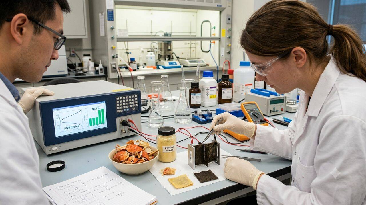 How crab-shell waste was turned into a biodegradable battery material<br>