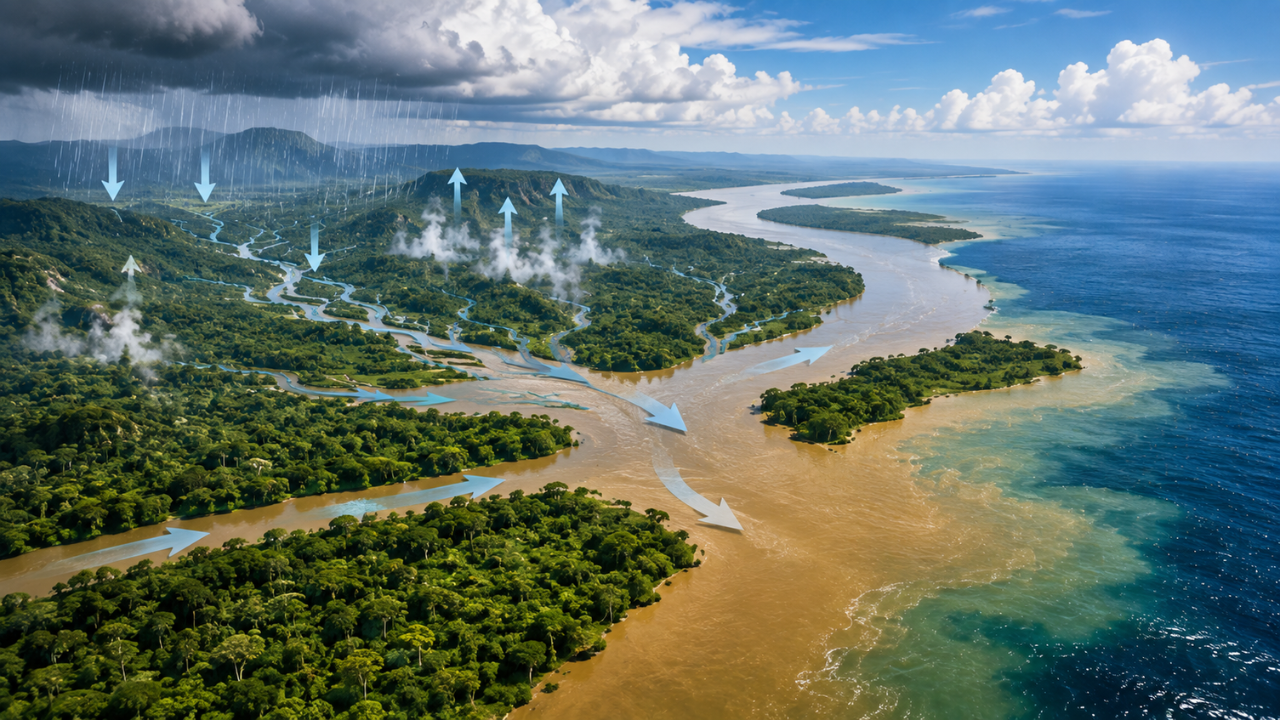 How does the Amazon River carry so much freshwater