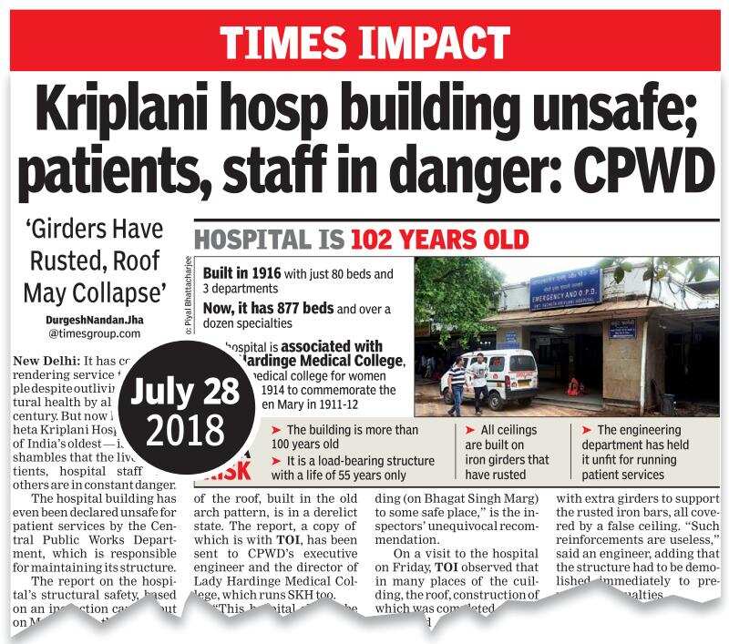 Rs 614 Crore More To Bring Kriplani Hospital Back To Life Delhi News Times Of India