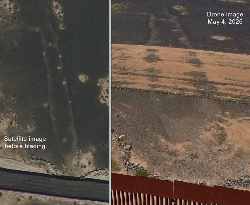 A 50-foot-wide corridor cuts through part of a 272-foot-long ancient geoglyph.