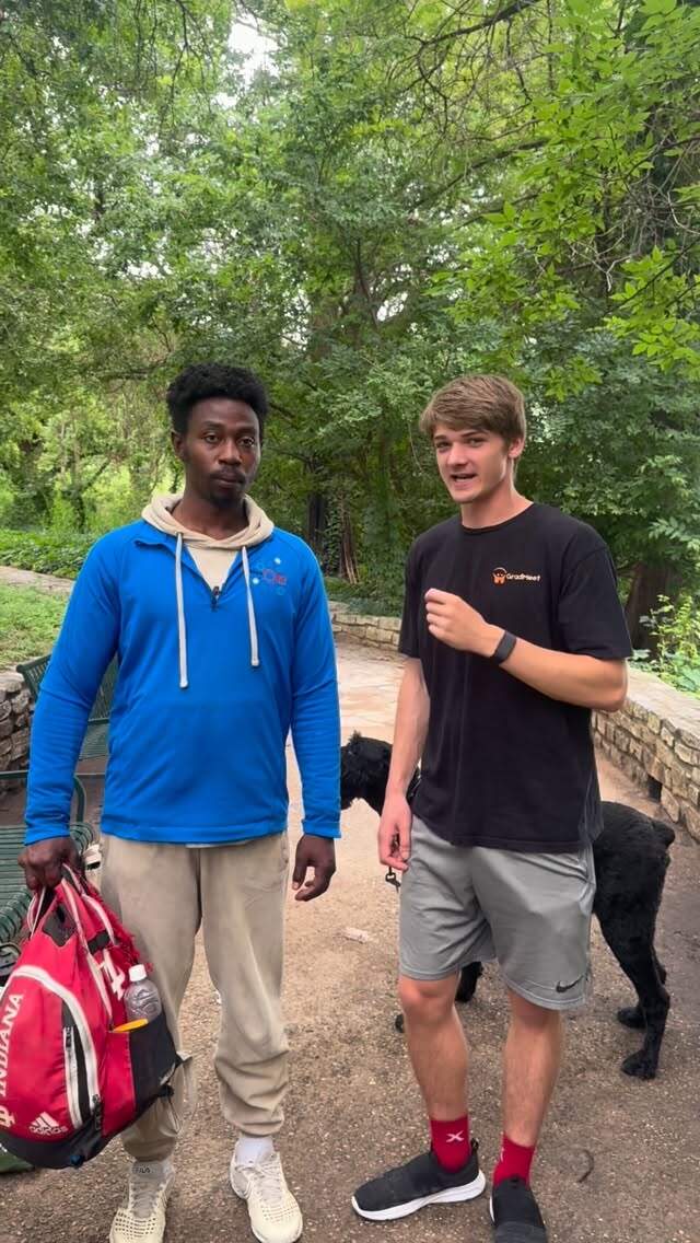 ​<strong>Grad student spotted an Indiana University backpack on an Austin street. He soon discovered the man carrying it was a former football star</strong>​