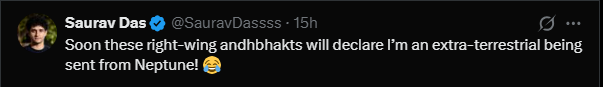 Saurav Das's tweet