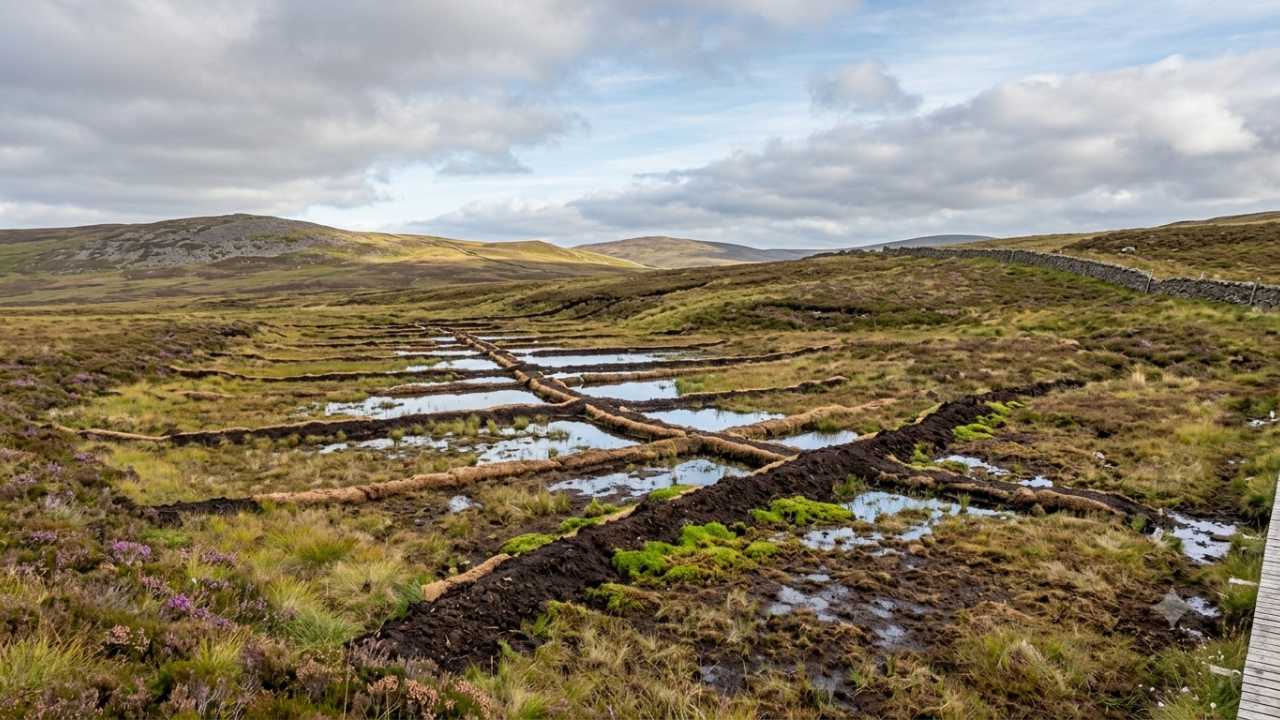 Peatland restoration targets 54 kilometres of drains across Middlemoss Head<br>