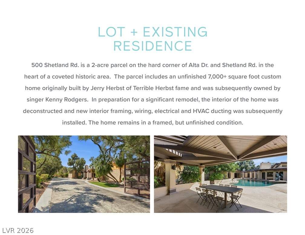 ​Once sold for $2.79M, Kenny Rogers’ former Las Vegas property now seeks $3.95M after plans for a 20,000-sq-ft mansion.