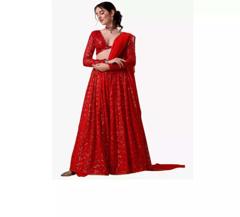 Niza Fashion Georgette Sequence Work Lehenga Choli Set
