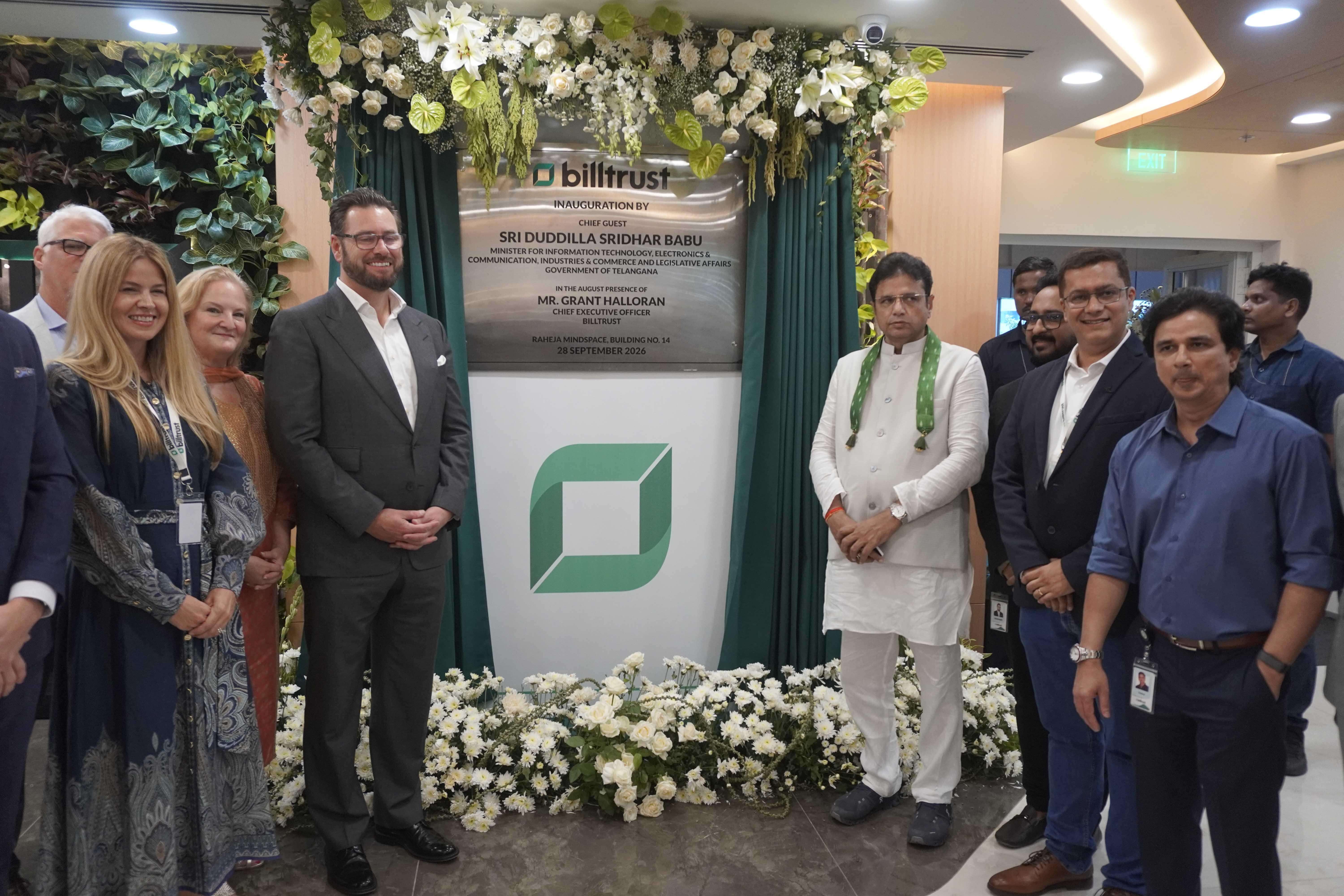 D. Sridhar Babu, IT Minister, inaugurates Billtrust’s new Global Capability Centre alongside Billtrust CEO Grant Halloran and members of the company’s global executive leadership team.--04.JPG