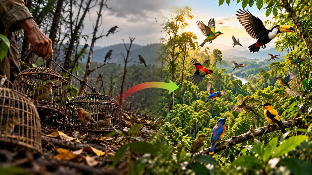 How did trapping pressure affect bird abundance