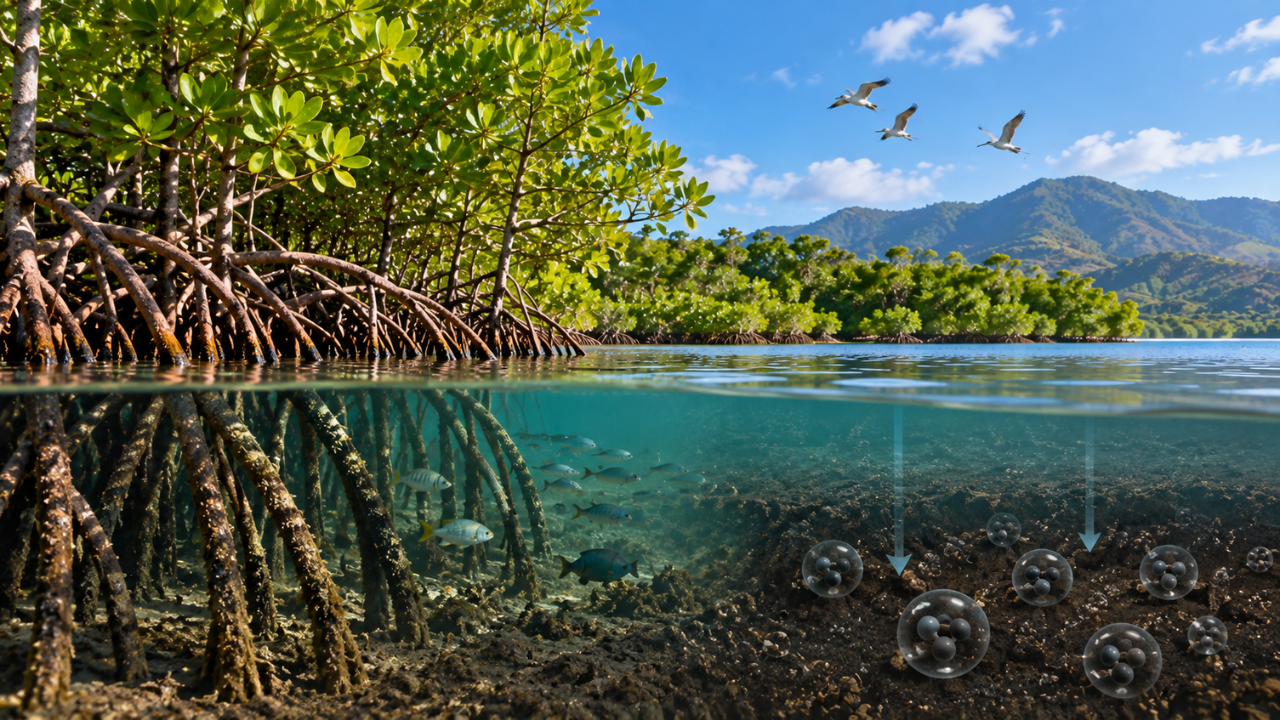 Mangrove restoration stored up to 70.02 Mg CO2 per hectare