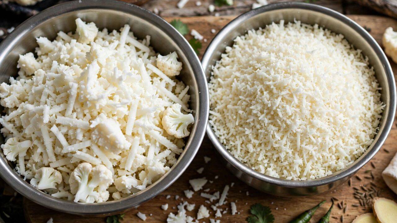 Using roughly grated cauliflower<br>