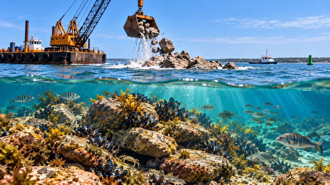 Why was natural rock valuable for Delaware’s artificial reefs