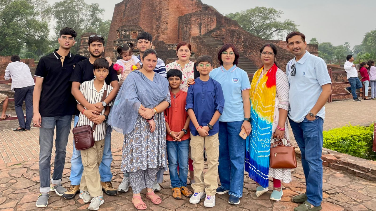 Subrat Shandilya with his family. (Photo credit: ETV Bharat)