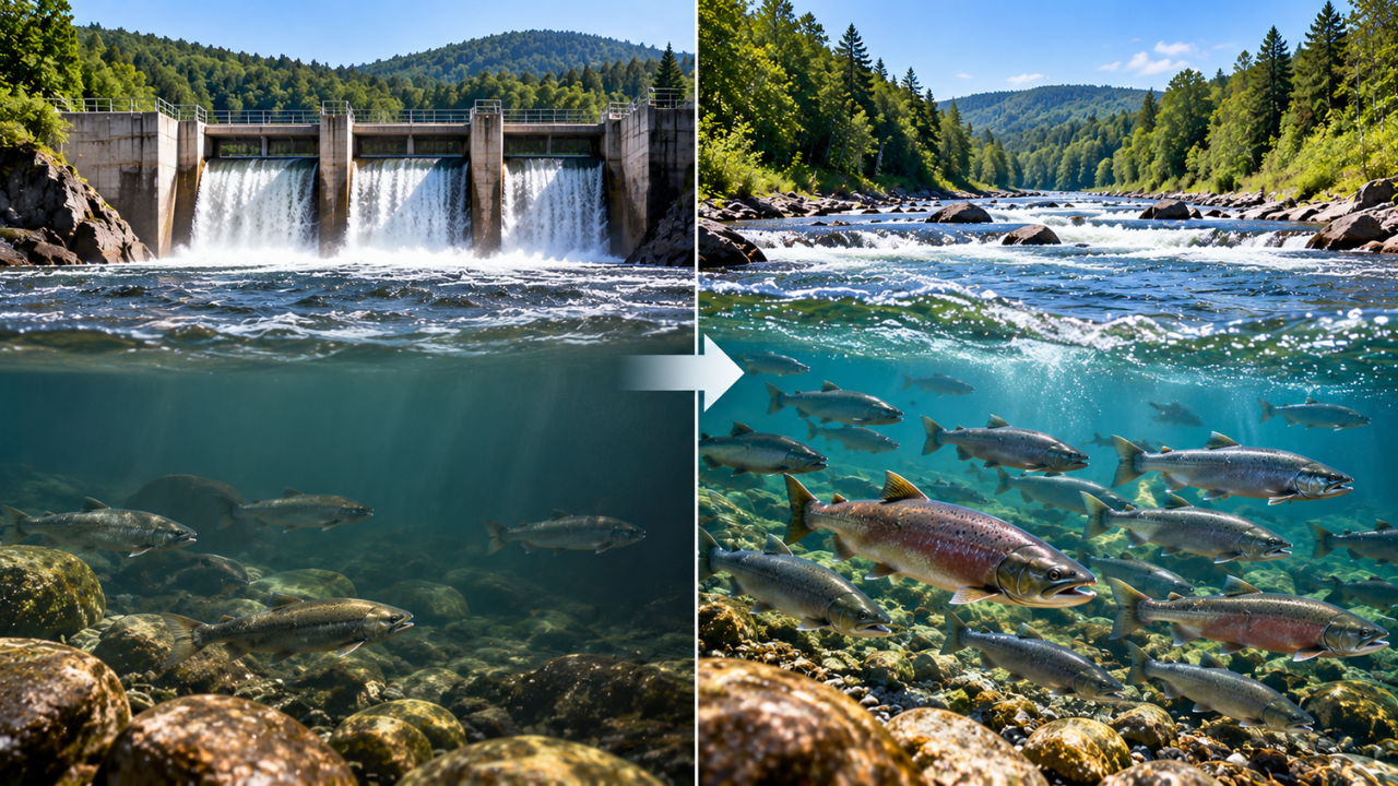 In 2019, New Jersey completed the removal of the old Columbia Dam and reopened about 14 km of river; a 2026 study found juvenile eels, sea lampreys and American shad upstream after years of monitoring