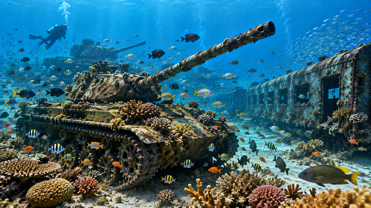 How many fish species did the artificial reefs attract