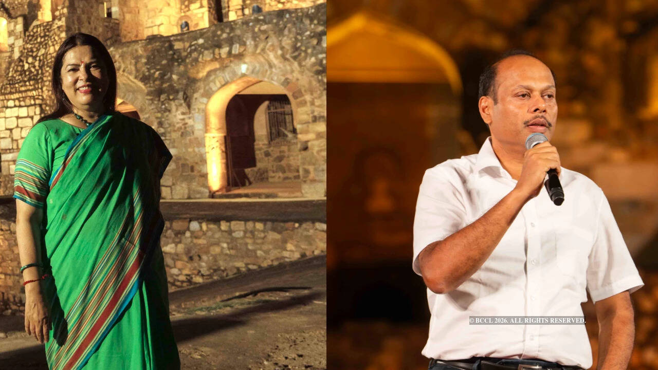 Meenakshi Lekhi and Vivek Aggarwal, Secretary, Ministry of Culture