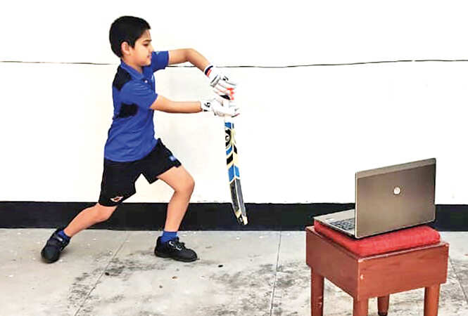 Anjaneya Gautam attending an online sports class (BCCL)