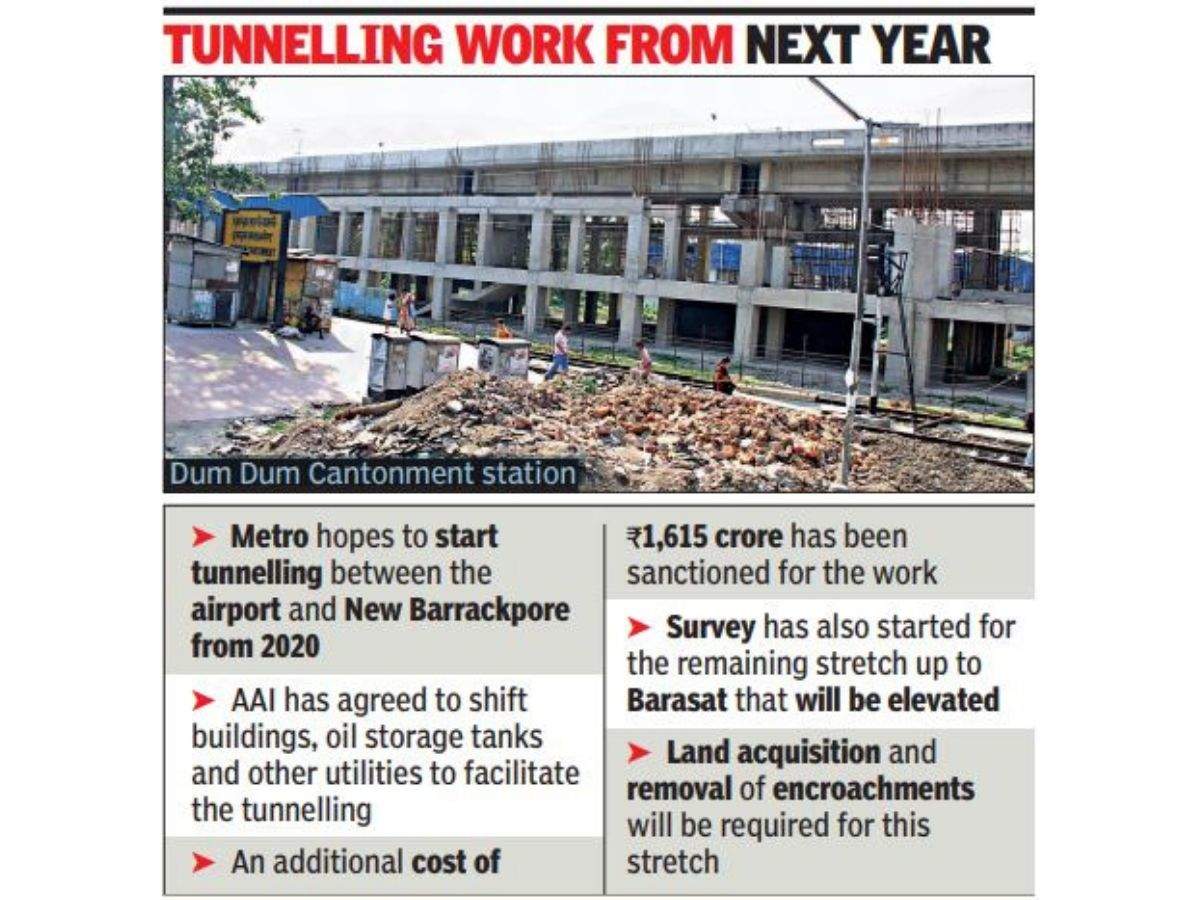 Kolkata Metro To Run Below Surface After Airport Kolkata News Times Of India