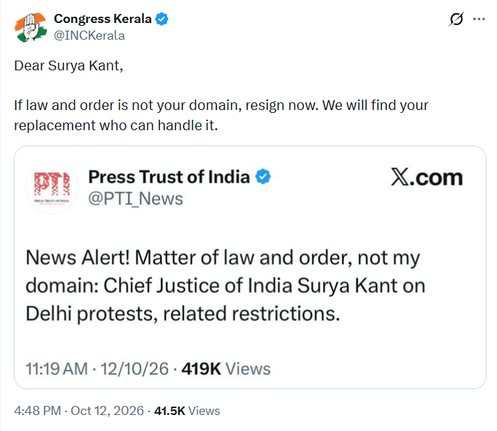 Keralam Congress X post