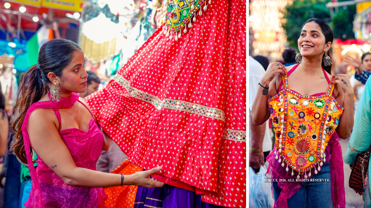 Delhi's markets are lined with vibrant chaniya cholis, corset tops with mirror work and festive fits for your Navratri looks
