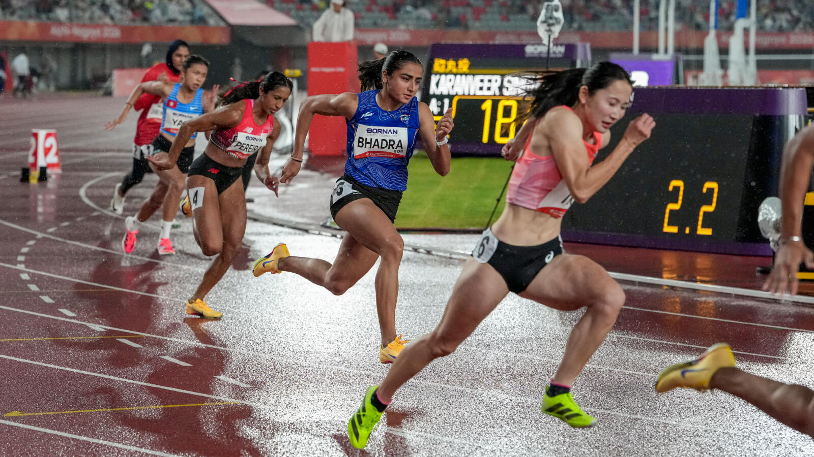 Harita Bhadra during women’s 200m final at Asian Games