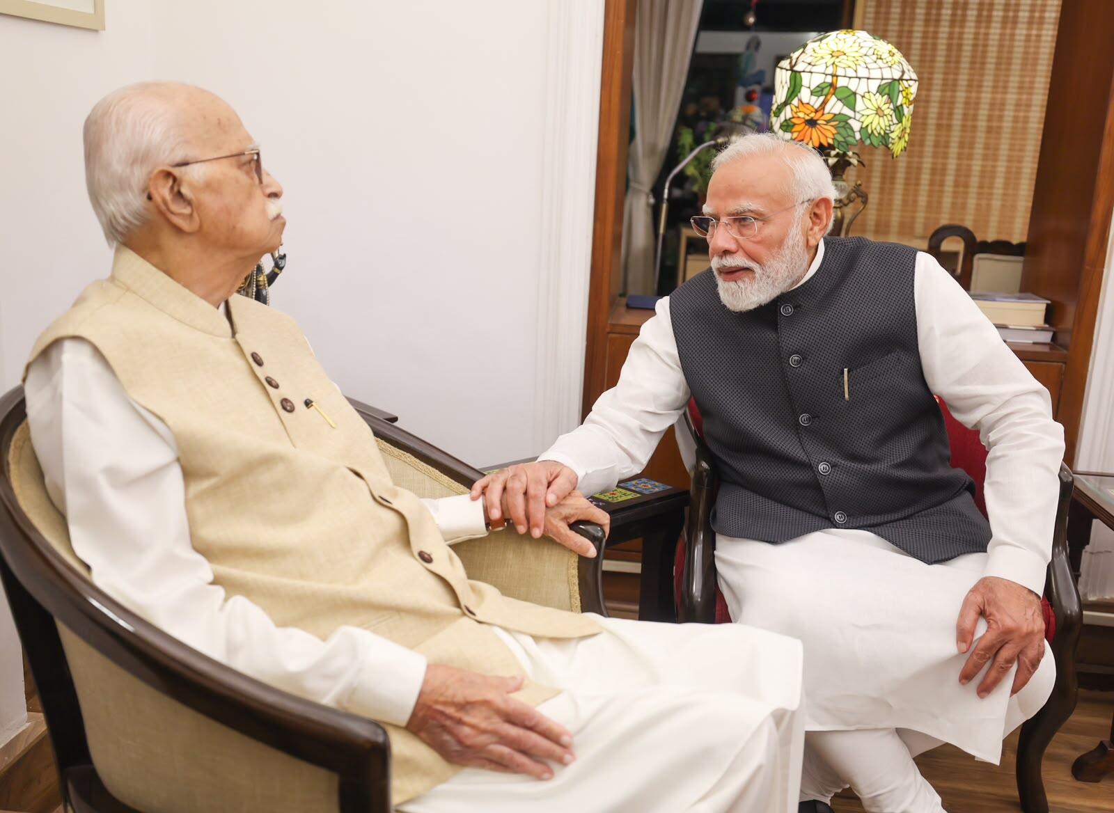 PM Modi speaks with Advani