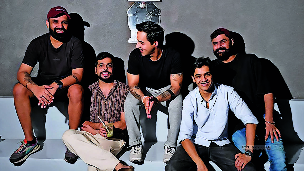 Raghav, Arjun, Rahul, Saksham, Kavan and Raghav, creators of The Racquet Club
