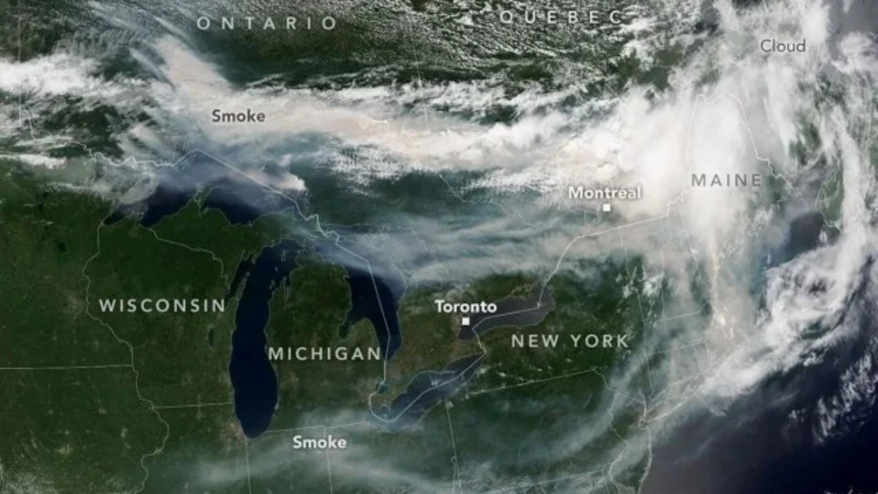 How wildfire smoke from Ontario reached Michigan(Image: Nasa)