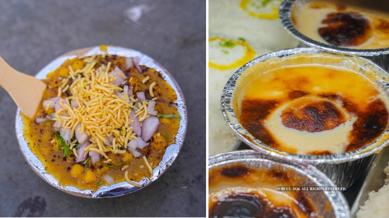 Ghughni (L), the festive favourite snack saw a price hike, and baked roshogolla (R ) a pujo favourite in high demand is priced between 150 to 350 rupees