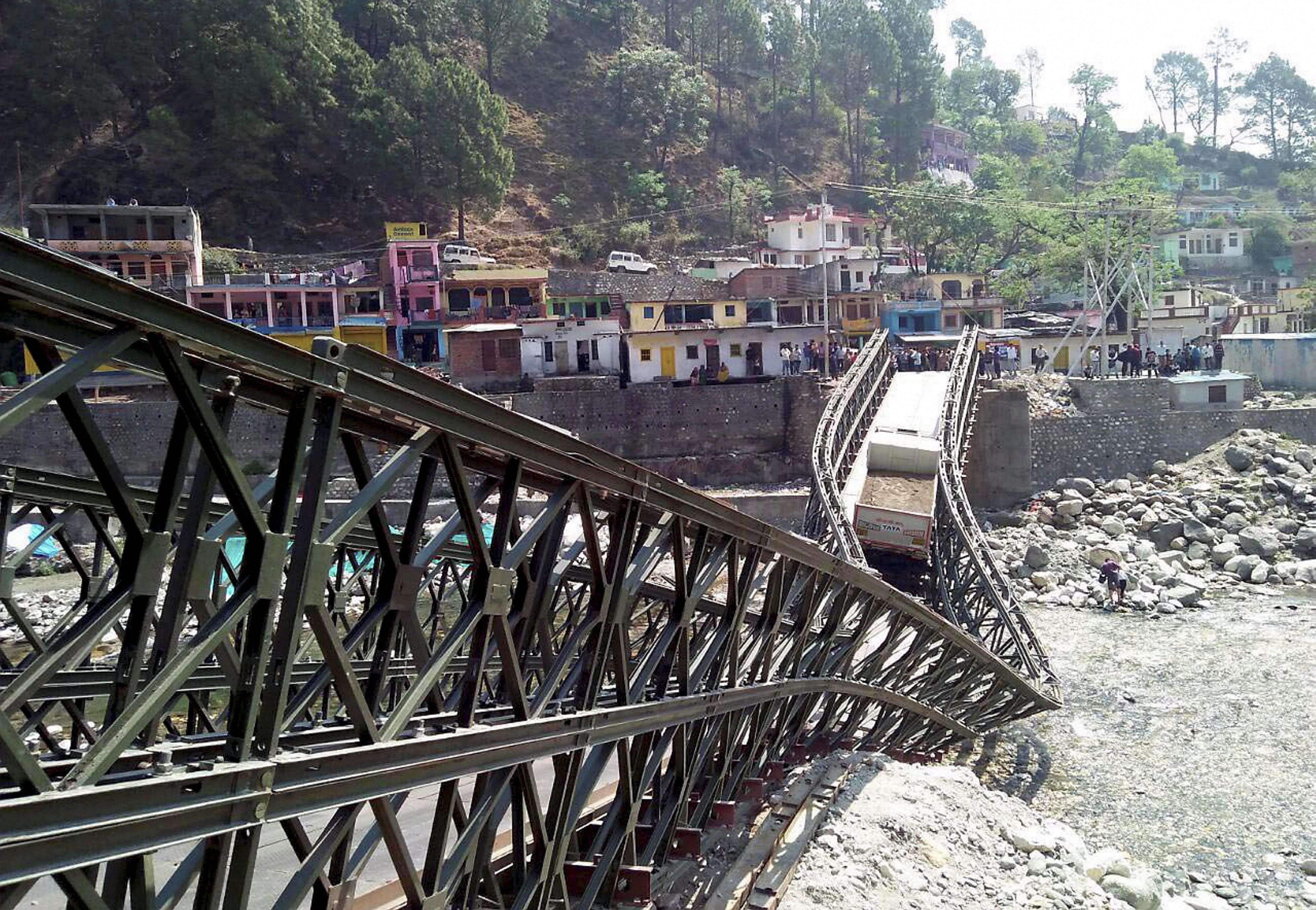Gangotri: Photos: Lone bridge to Gangotri collapses | Dehradun News ...