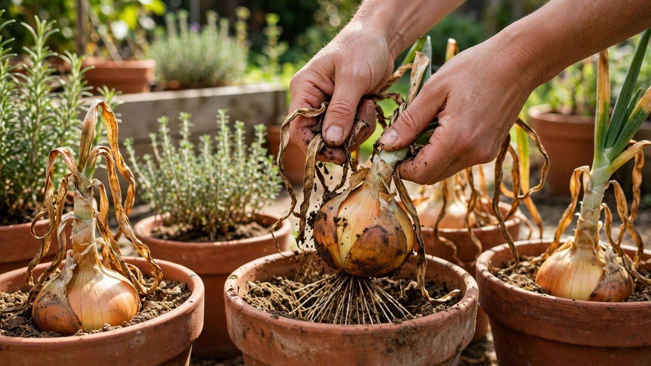 Harvest onions at the right time<br>