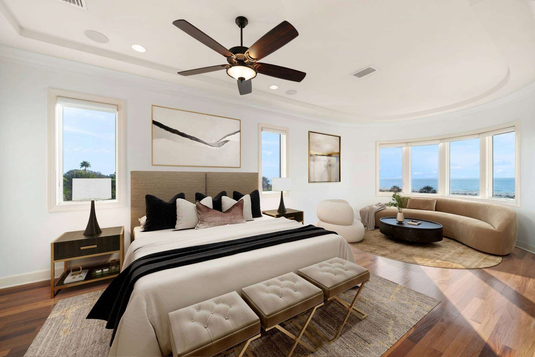​The luxury residence offers around 1,500 sq ft of outdoor living space overlooking the pool and spa.