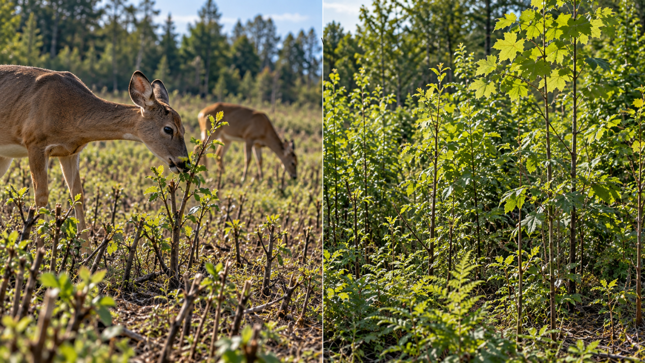 How did scientists track deer for 18 years near Ithaca