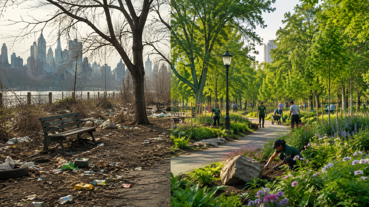 Why did Bette Midler start restoring New York parks in 1995