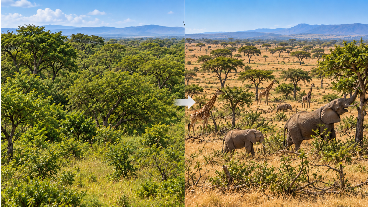 What happened when the herbivores returned