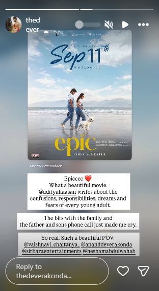 Vijay Deverakonda's IG post