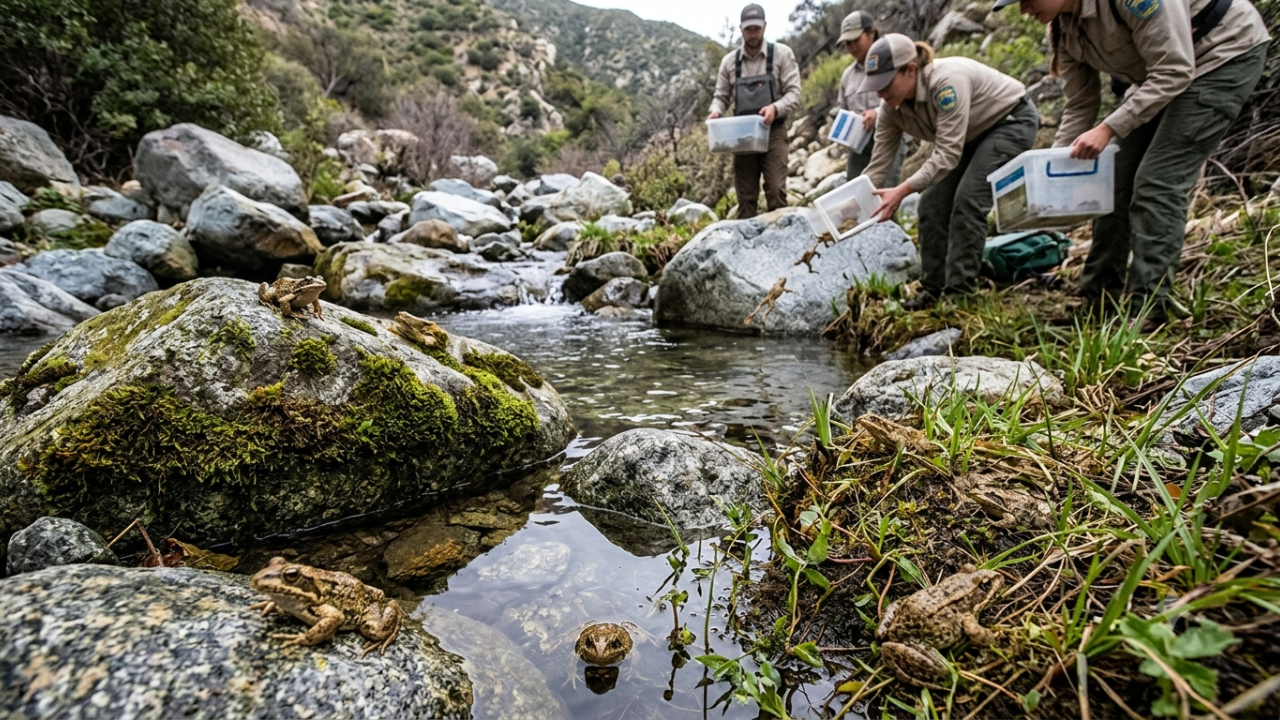 Southern mountain yellow-legged frogs make a return to mountain streams<br>