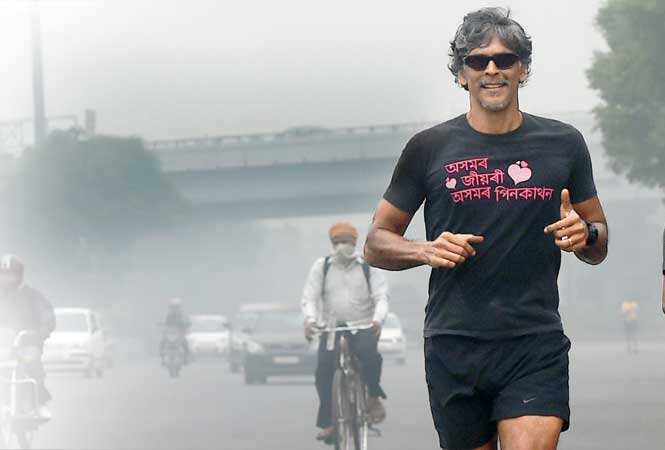 milind soman running slippers