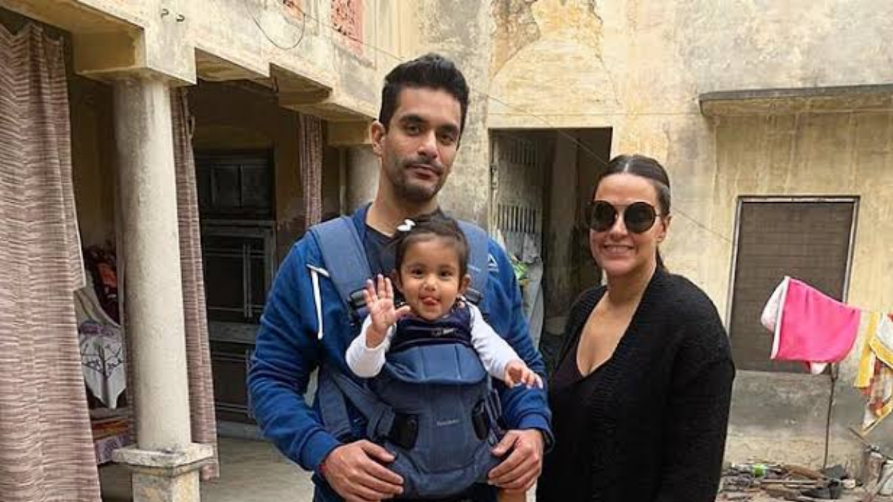 An old picture of Neha Dhupia with her family.