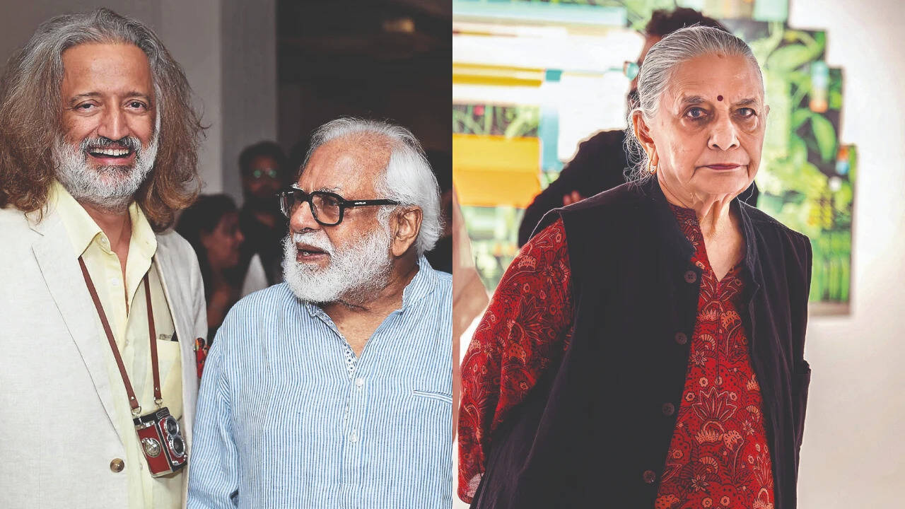 Samar Jodha with Manu Paresh; Madhvi Parekh