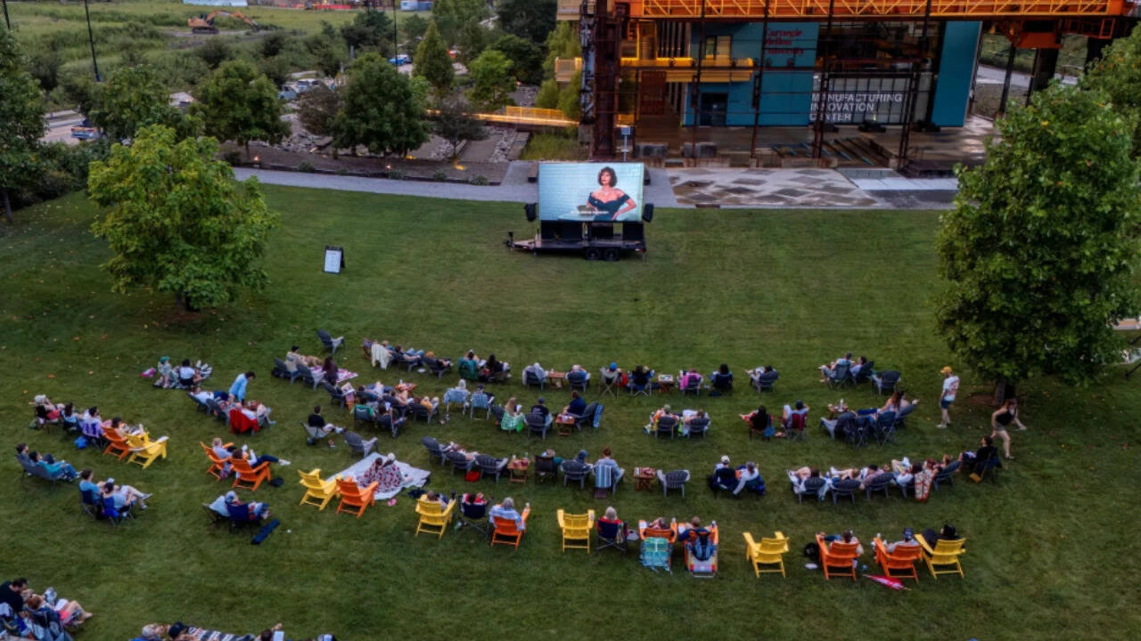 The Hazelwood Green park hosted movie nights this summer