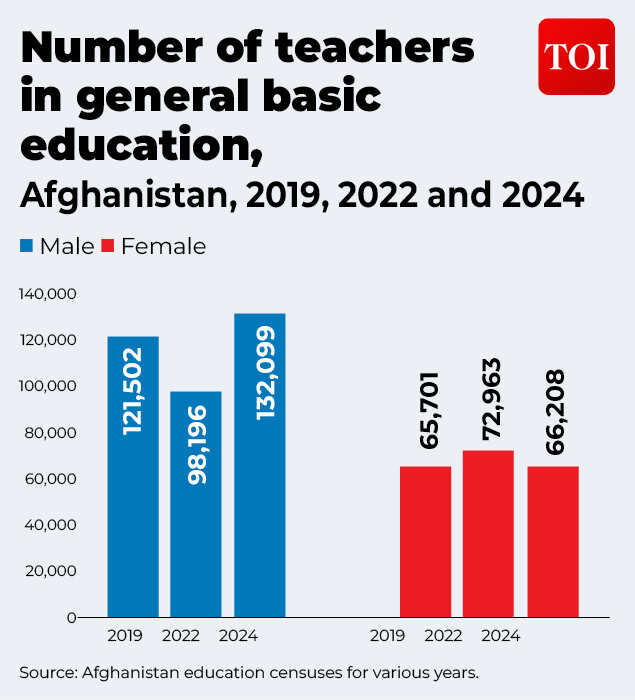 Number of teachers in Afghanistan over the years
