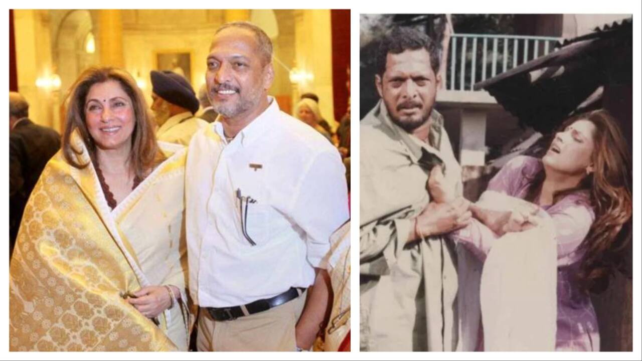 Nana Patekar and Dimple Kapadia, inset in a still from Krantiveer