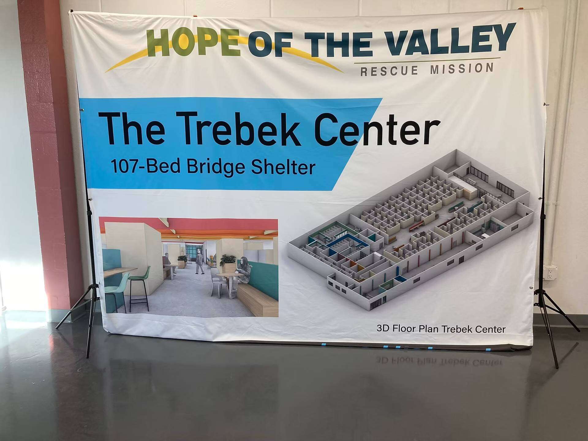 The Trebek Center was developed by Hope of the Valley Rescue Mission to support people experiencing homelessness.