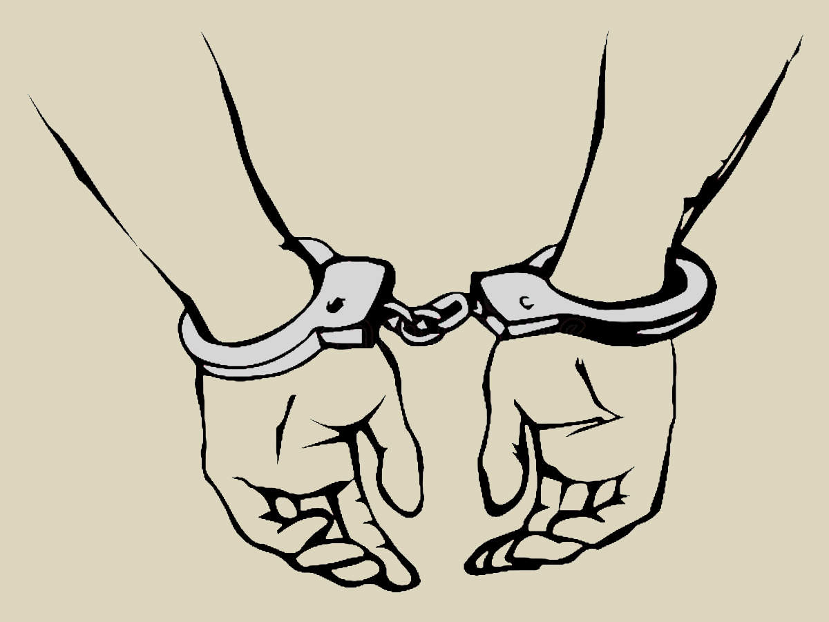 Нарисовать руки в наручниках