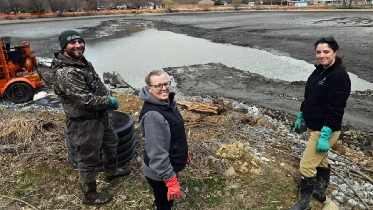 Years of sediment accumulation had reduced the lake's depth dramatically