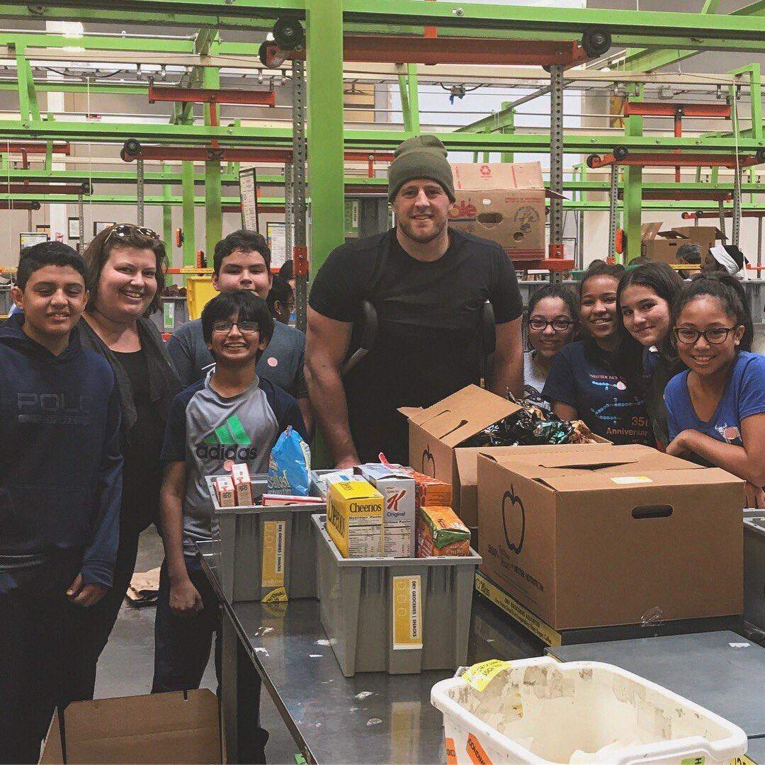 The former Houston Texans star helped raise millions to rebuild homes and restore childcare centres after Hurricane Harvey.